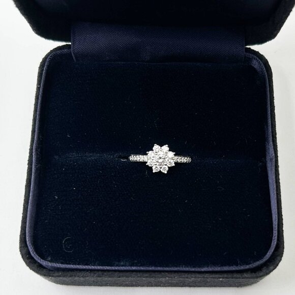 Tiffany &Co Platinum Diamond Flower Ring  6.5 - Picture 3 of 6